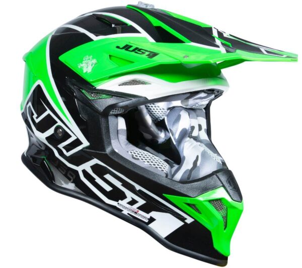 Kask just1 j39 thruster black green fluo white gloss m - obrazek 2