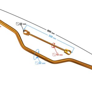 Kierownica uniwersalna naked cross 22mm złota