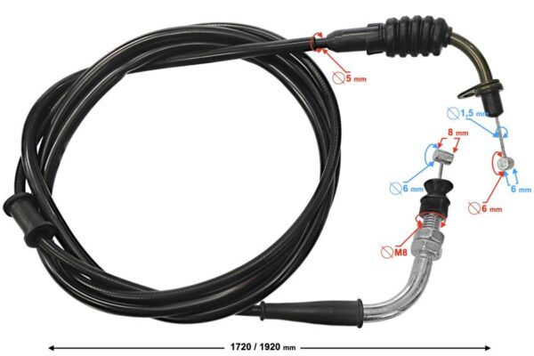 Linka gazu skuter b-max