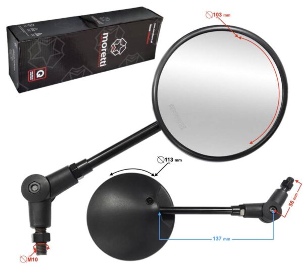 Lusterka r+r średnica gwintu 10 mm motocyklowe