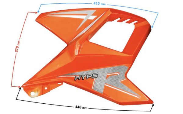 Obudowa baku prawa pomarańczowa hyper 125 - obrazek 2