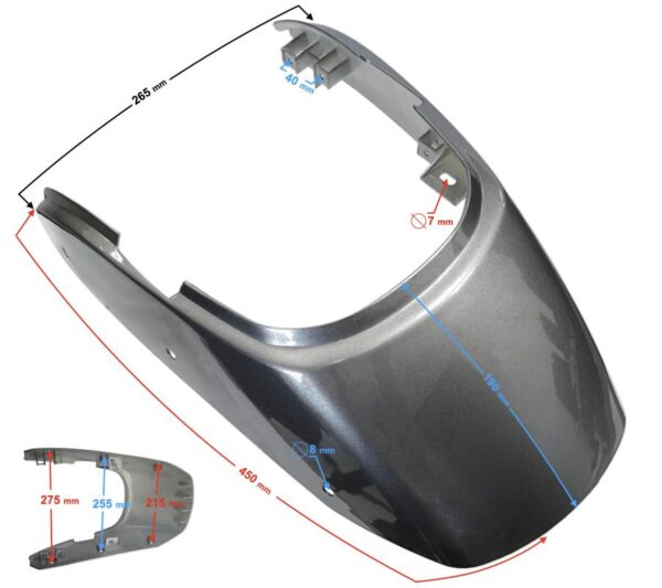 Obudowa tylna srebrna classic 125