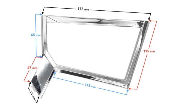 Dekor obudowy nóg 2/4 skuter e-max ramka chrom lewa