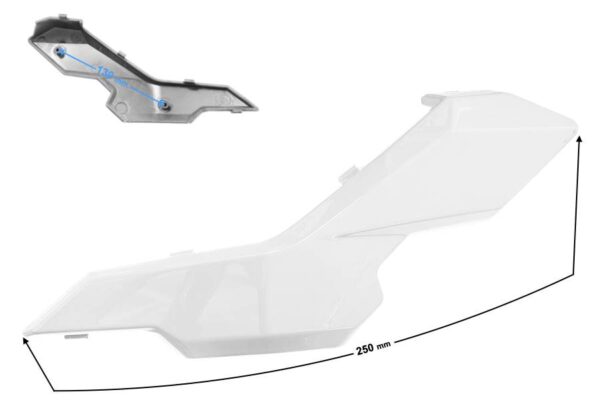 Obudowa reflektora lewa cz 2 biała gt 125
