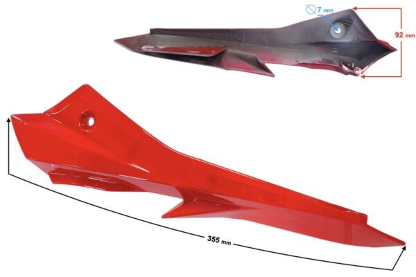 Obudowa reflektora lewa cz 3 czerwona gt 125