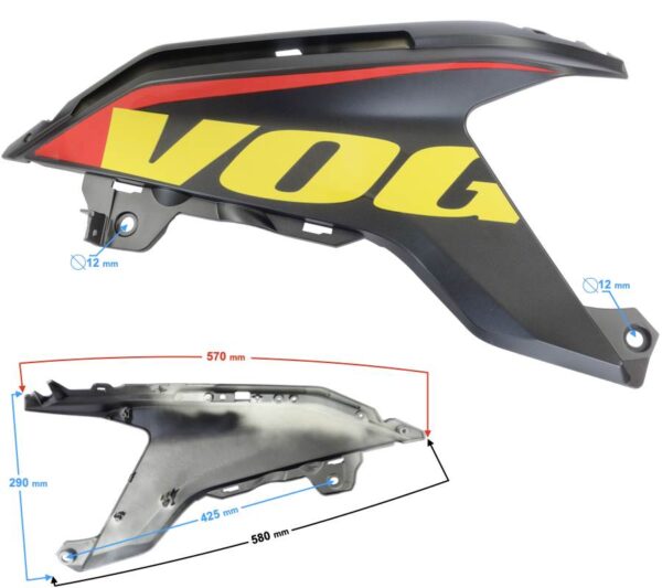 Obudowa baku lewa czarna voge 125r