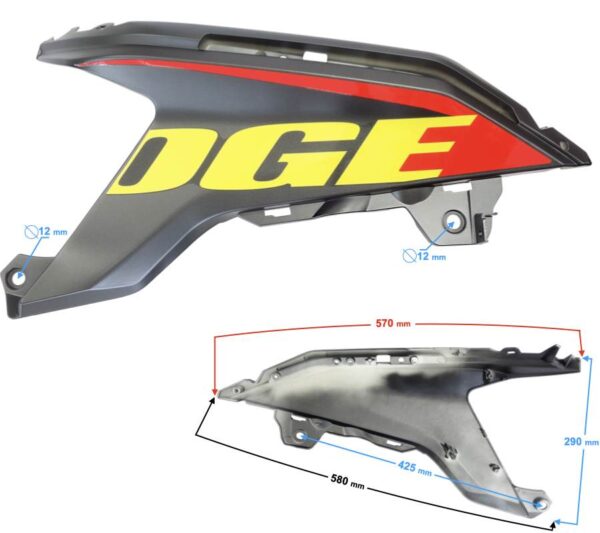 Obudowa baku prawa czarna voge 125r