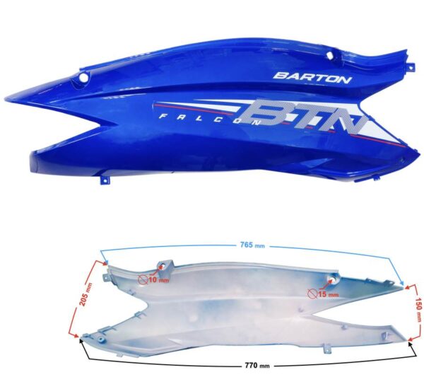 Obudowa tylna prawa niebieski połysk skuter falcon 2