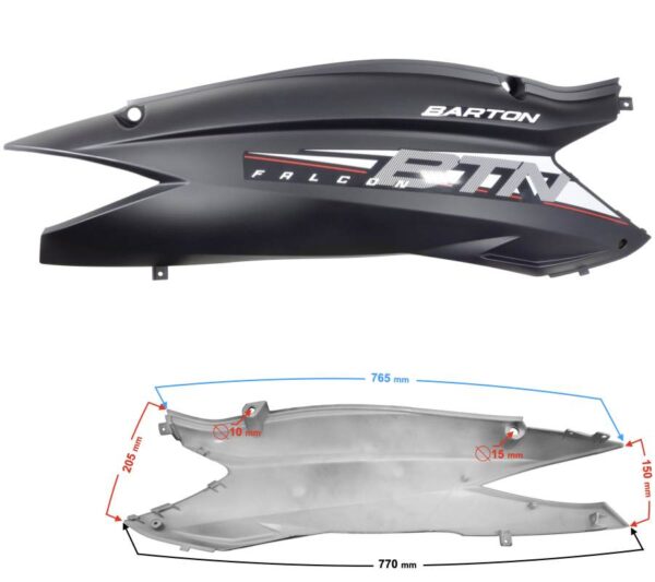 Obudowa tylna prawa szary mat skuter falcon 2