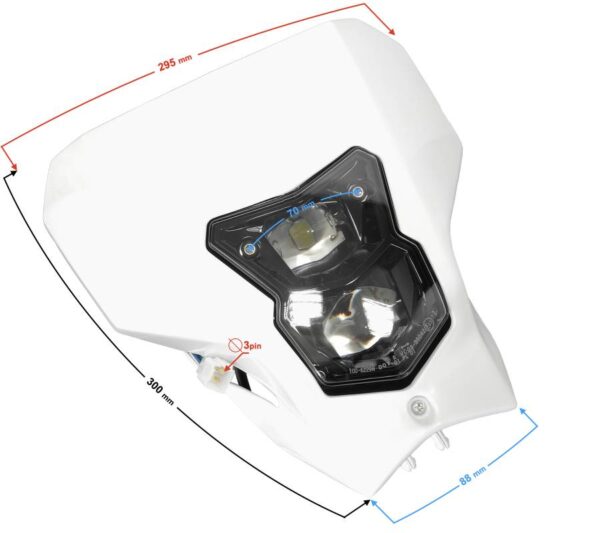 Reflektor przedni led db250 mzk biały