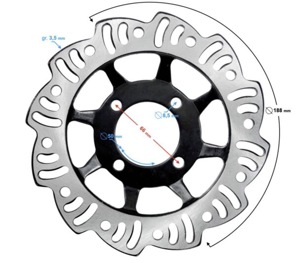 Tarcza hamulca tylego 190mmx67mmx50mm cross 125