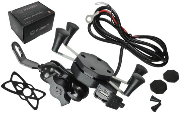 Uchwyt motocyklowy na telefon z usb