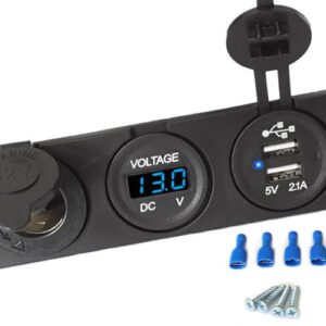 Gniazzapalniczki 12v usb woltomierz niebieski wyświetlacz