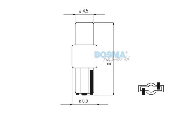 Żarówka bosma 12v 1*led standard t05 red wide viewing blister 4 szt - obrazek 2