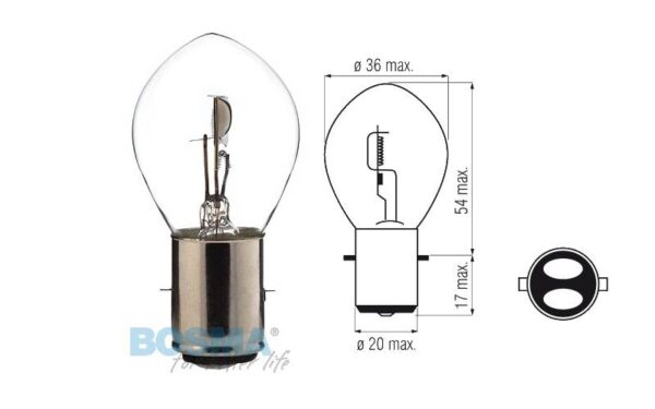 Żarówka bosma 6v 35/35w ba20d