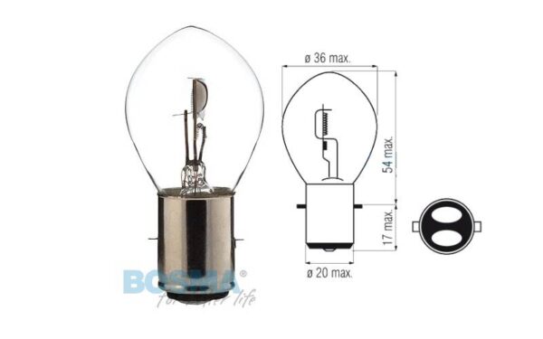 Żarówka bosma 12v 25/25w ba20d s1