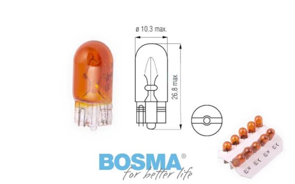 Żarówka bosma 12v 5w t10 wy5w amber 1987 10 szt - obrazek 5
