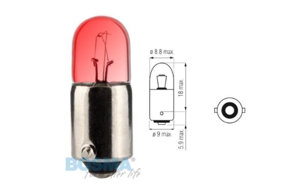 Żarówka bosma 12v 4w ba9s red 4209 1 szt