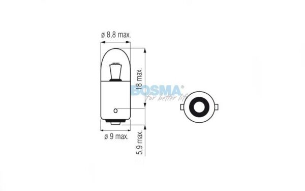 Żarówka bosma 12v 4w ba9s red 4209 1 szt - obrazek 2