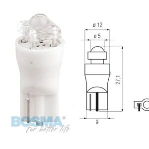 Żarówka bosma 12v 1*led standard t10 green diamond