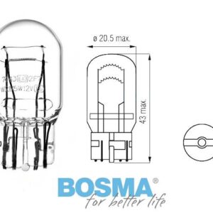 Żarówka bosma 12v 21/5w w21/5w t20q blister 2 szt