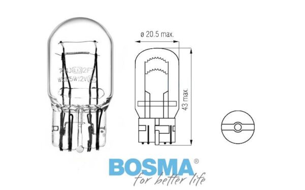 Żarówka bosma 12v 21/5w w21/5w t20q blister 2 szt