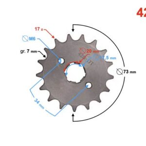 Zębatka zdawcza 17/428 tz125
