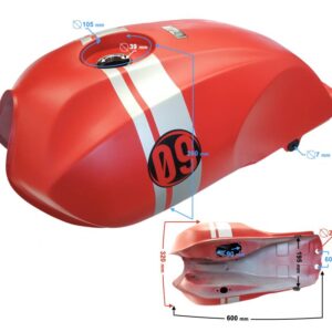 Zbiornik paliwa bak czerwony cafe racer