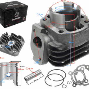 Cylinder i głowica skuter 2t 50cc 1pe40qmb sw.10mm