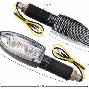 Kierunkowskazy uniwersalne mrt-046ledowe 12 diod smd kolor karbon e- mark