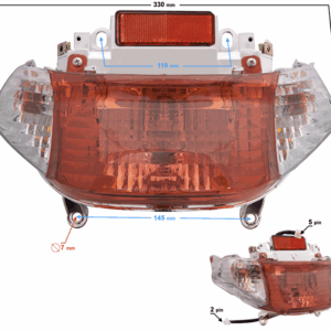 Lampa tylna skuter 21 białe klosze