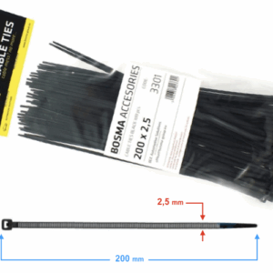 Opaska zaciskowa bosma 2,5*200 mm black 100 pcs 3301