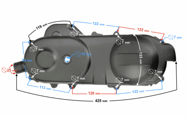 Pokrywa silnika napędu 400 skuter 21 50cc