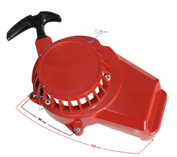 Pokrywa silnika szarpaka pocket bike aluminiowa czerwona