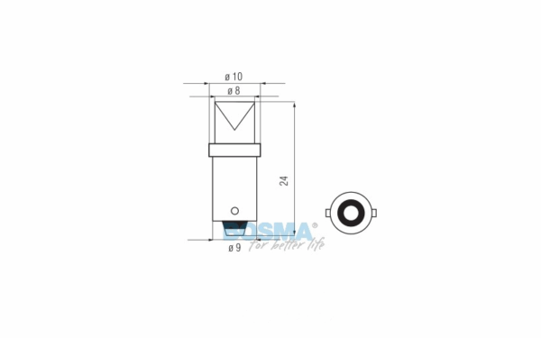 Żarówka bosma 12v 1*led standard ba9s blue wide viewing blister - obrazek 2