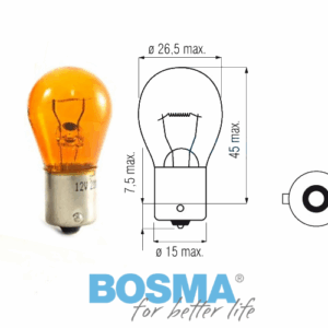 Żarówka bosma 12v 21w ba15s pomarańczowa 4155 op 10 szt