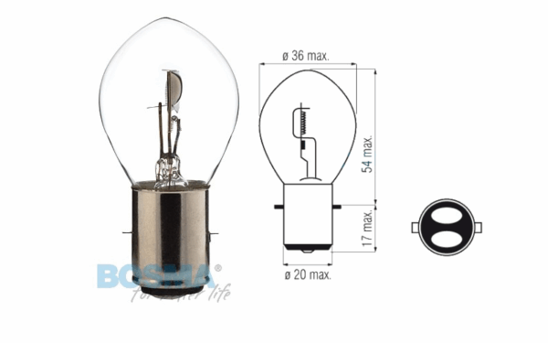 Żarówka bosma 12v 15/15w ba20d