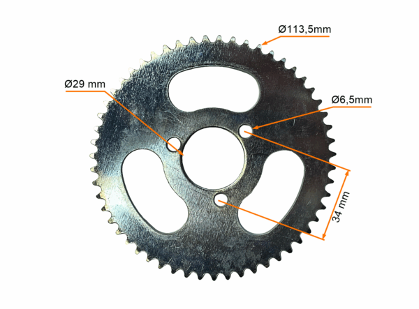 Zębatka Tył Pocket Bike 25h 55 Zębów Śr Wew 29mm MotoGeneric - obrazek 2