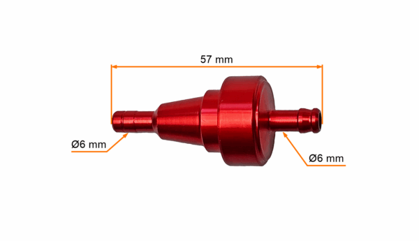 Filtr Paliwa Pocket Bike Tuning Czerwony 6mm MotoGeneric - obrazek 4