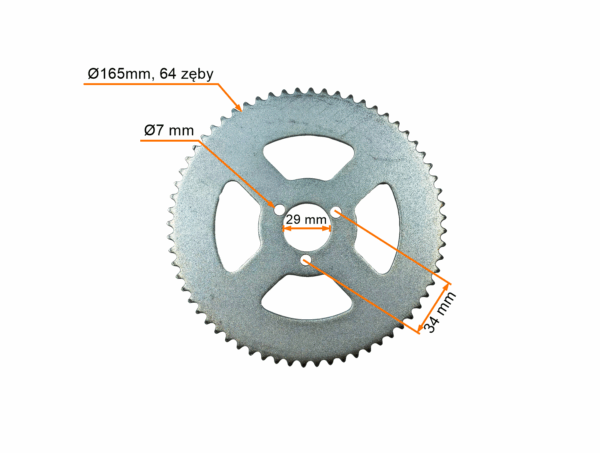 Zębatka Tył Pocket T8f 64 Zęby Śr Wew 29mm MotoGeneric - obrazek 2