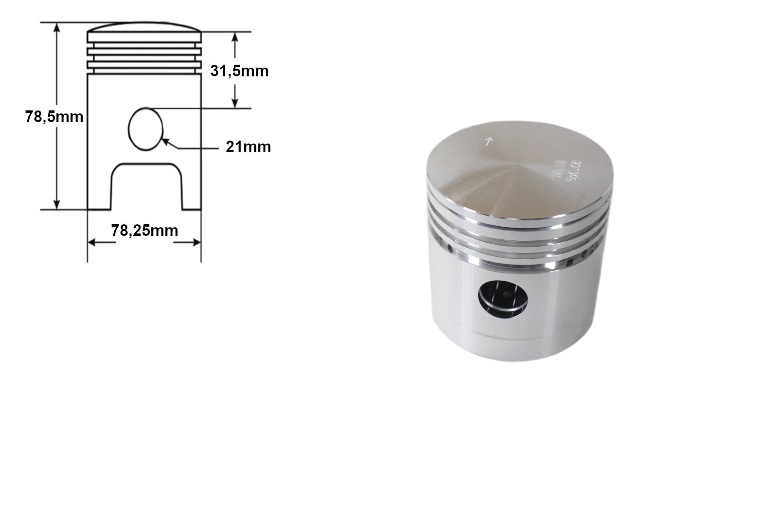 Tłok k-750 m-72 78.25mm 1 szlif duells kpl di Tłok k-750 m-72 78.25mm 1 szlif duells kpl di - obrazek 2
