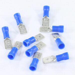 Konektor płaski 6,3mm męski pełna izolacja0,8mm1,5-2,5mmkpl 10 szt