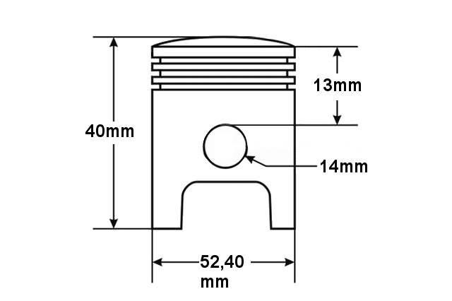 Tłok cross 125 52,4mm pin 14mm kpl. Lifan oryginał Tłok cross 125 52,4mm pin 14mm kpl. Lifan oryginał - obrazek 2