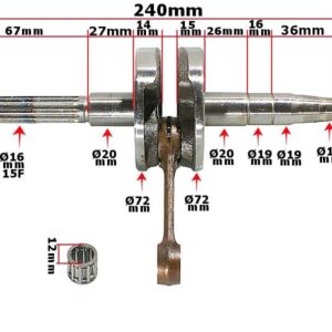 Wał korbowy keeway pin 12mm rob