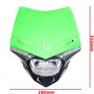 Lampa przód cross enduro z owiewką zielona sc