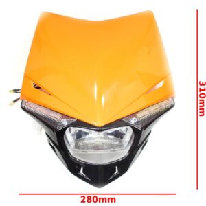 Lampa przód cross enduro z owiewką pomarańczowa sc