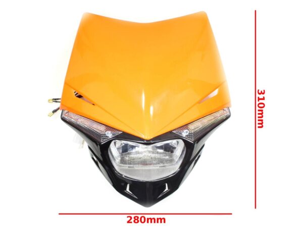 Lampa przód cross enduro z owiewką pomarańczowa sc