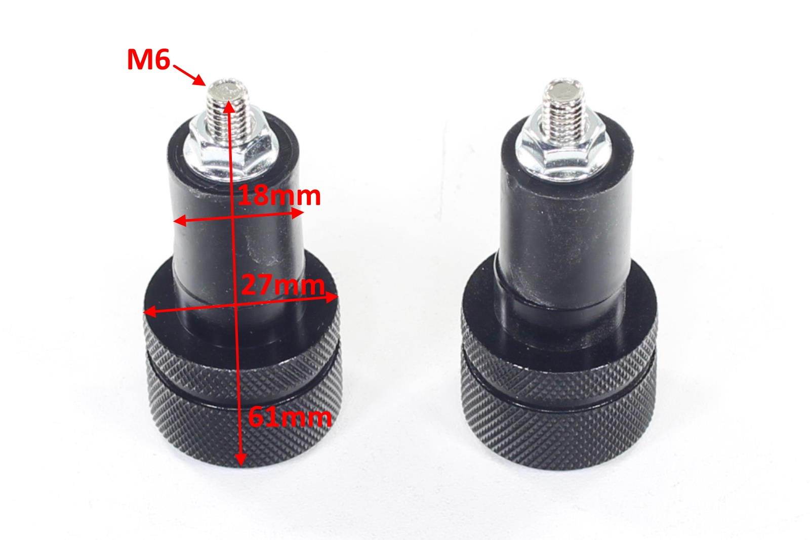 Końcówki kierownicy ciężarki czarne 18mm oxf-013 kpl.ox Końcówki kierownicy ciężarki czarne 18mm oxf-013 kpl.ox - obrazek 2