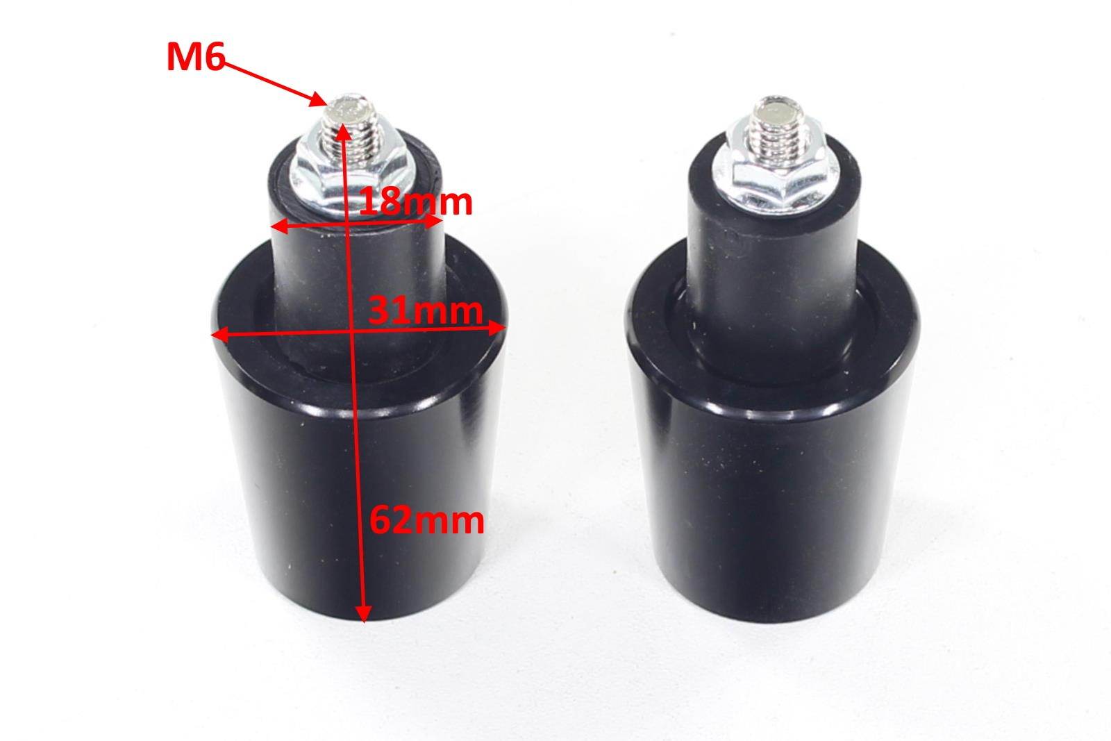 Końcówki kierownicy ciężarki czarne 18mm oxf-4401 kpl.ox Końcówki kierownicy ciężarki czarne 18mm oxf-4401 kpl.ox - obrazek 2