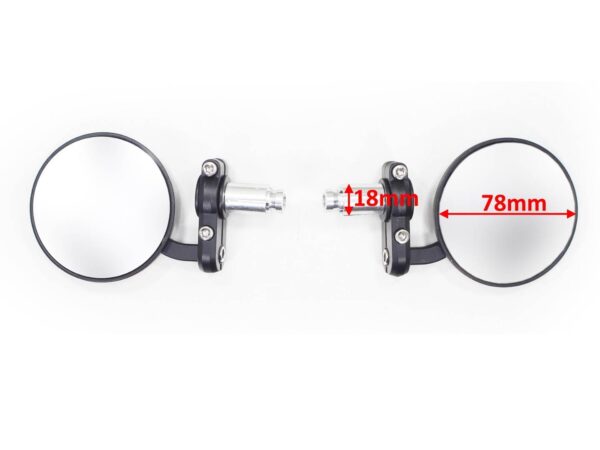 Lusterka motocyklowe czarne mocowane w kierownicę 18mm oxf-623 kpl.ox - obrazek 2